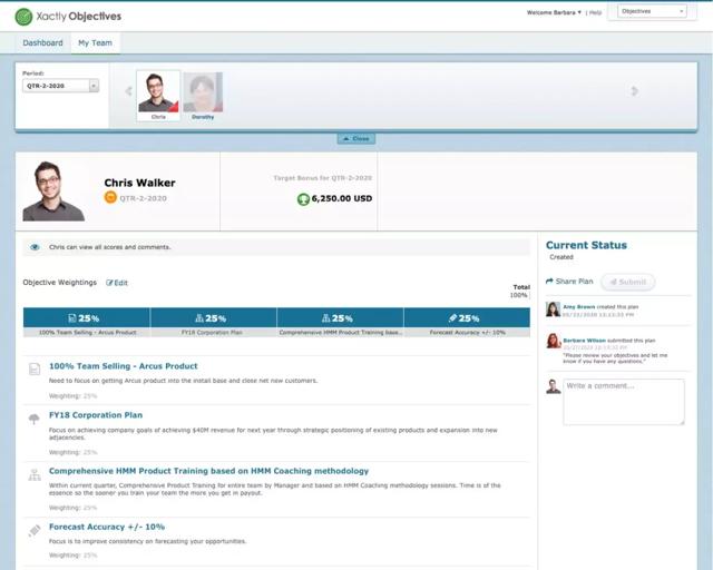 Xactly Objectives EmployeeObjectivePlanXactlyObjectivesSass Image