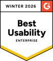 G2 Enterprise Usability Badge Winter 2026
